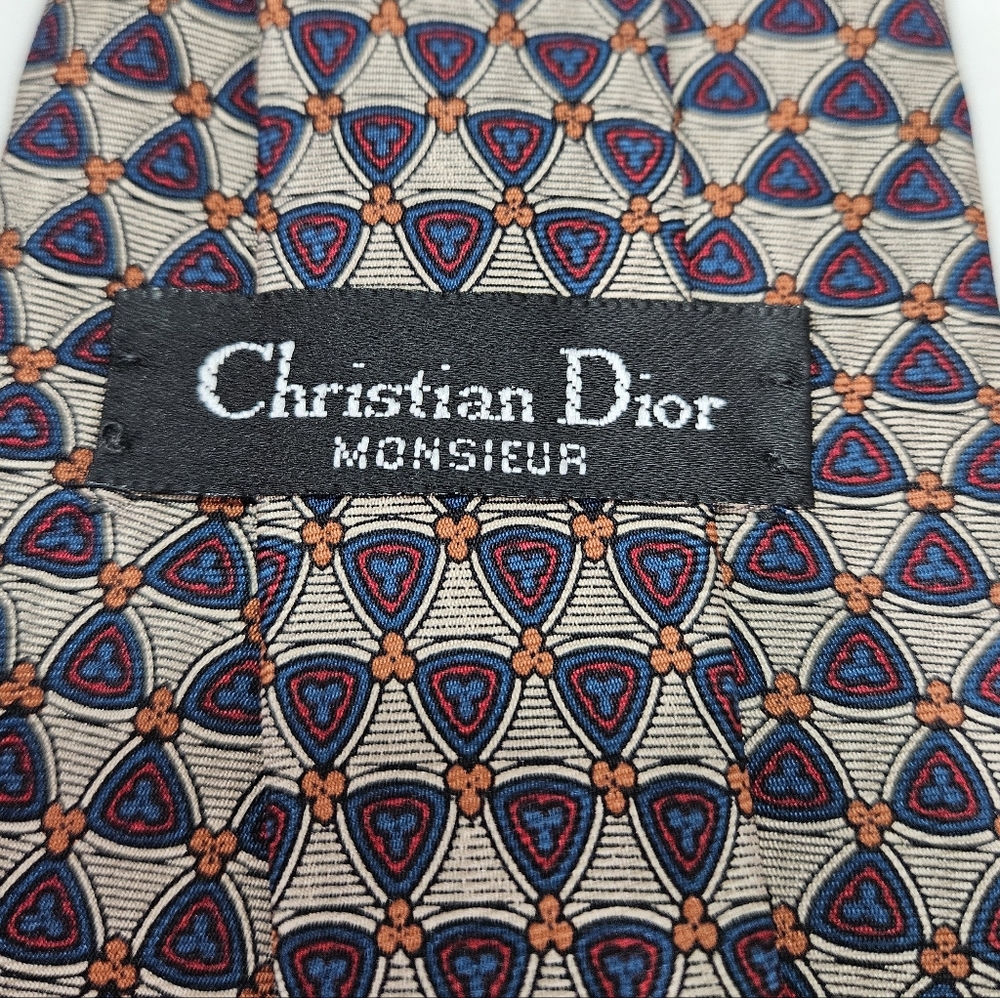 Dior Men's Patterned Tie - Blue and Red